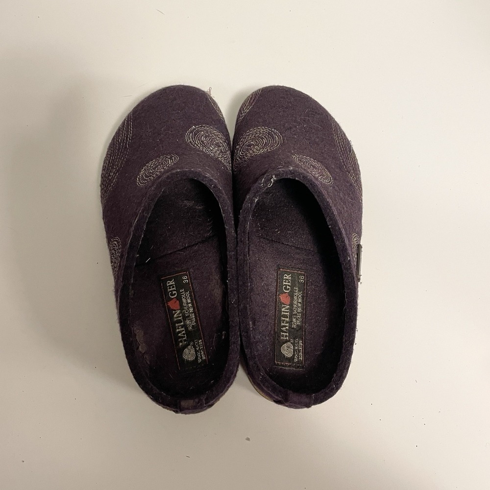 Haflinger Spirit Wool Clog Slippers EUR 36 Womens Size 5 Lavender Purple - Picture 3 of 9
